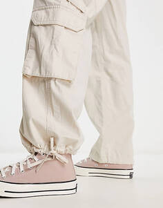 Песочные брюки карго с несколькими карманами Pull&amp;Bear