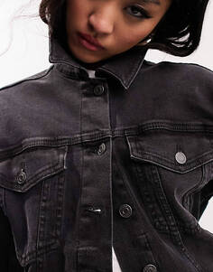 Черная джинсовая куртка в стиле вестерн ASOS DESIGN