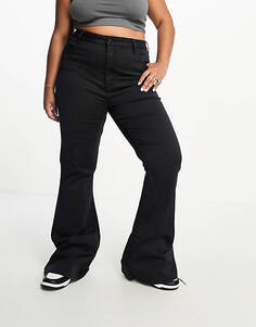 Черные эластичные расклешенные джинсы ASOS DESIGN Curve Power