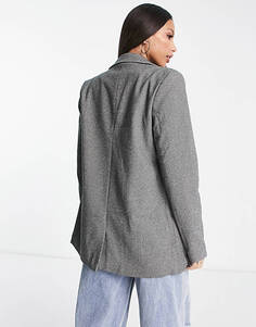 Темно-серый двубортный пиджак свободного кроя Pieces Tall