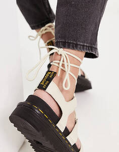 Кожаные сандалии Dr Martens Nartilla пергаментно-бежевого цвета