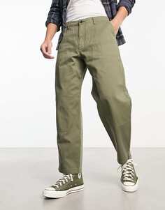 Винтажные зеленые брюки свободного кроя из практичного твила Farah Anderson