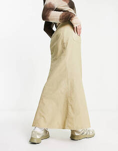 Нейтральная юбка-макси карго с отделкой «рыбий хвост» COLLUSION