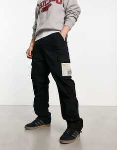 Черные брюки карго с фирменной тканой нашивкой Karl Kani