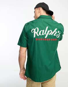 Темно-зеленая классическая рубашка чинос с короткими рукавами и логотипом Polo Ralph Lauren