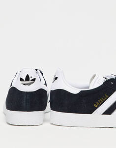 Черные кроссовки adidas Originals Gazelle с белой отделкой