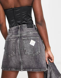Серая джинсовая мини-юбка Armani Exchange
