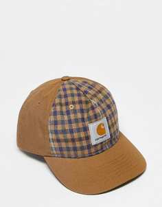 Коричневая бейсболка в клетку Carhartt WIP Highbury