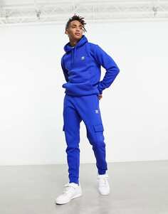 Синие джоггеры-карго с логотипом adidas Originals Trefoil Essentials