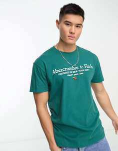 Зеленая футболка с логотипом Abercrombie &amp; Fitch Heritage