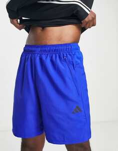 Синие тканые шорты adidas Training Train Essentials размером 7 дюймов