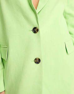 Комбинированный льняной блейзер Weekday Isa пастельно-зеленого цвета эксклюзивно для ASOS
