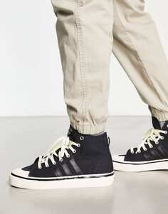 Черные высокие кроссовки adidas Originals Nizza RF 74