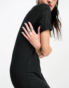 Эксклюзивное темно-серое трикотажное платье-футболка мидакси Whistles