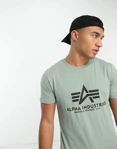 Светло-зеленая базовая футболка с логотипом Alpha Industries
