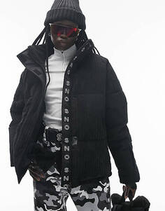 Черная лыжная куртка-пуховик с воротником-воронкой Topshop Sno
