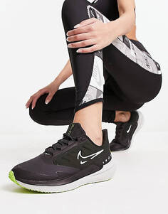 Черные кроссовки Nike Running Air Winflo 9 Shield