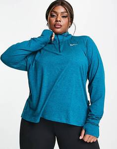 Бирюзовая футболка с молнией Nike Running Element Plus Dri-FIT