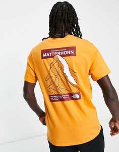 Оранжевая футболка с принтом на спине The North Face Matterhorn эксклюзивно на ASOS