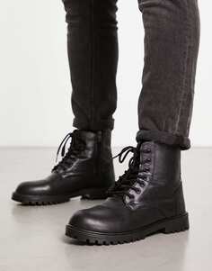 Черные ботинки на шнуровке Bolongaro Trevor в стиле минимализма из искусственной кожи
