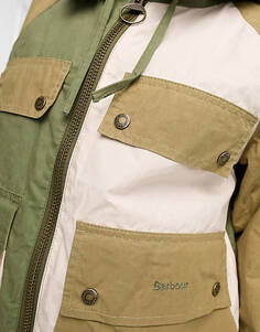 Легкая водостойкая вощеная куртка в стиле колор-блок Barbour x ASOS