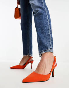 Оранжевые туфли на шпильке с пяткой на пятке ASOS DESIGN Samber