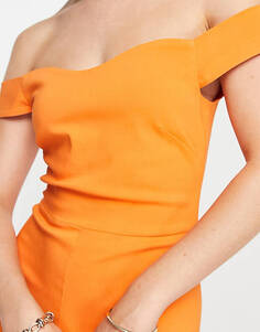 Оранжевый комбинезон широкого кроя Vesper Bardot