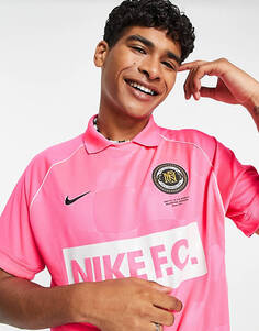 Розовая футболка-поло унисекс в стиле ретро Nike Football FC Dri-FIT