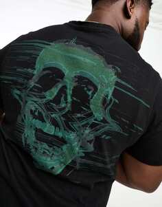 Черная футболка с статичным черепом Bolongaro Trevor Plus