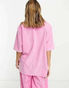 Розовая драпированная рубашка для боулинга ASOS DESIGN