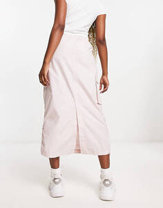 Розовая юбка-карго со сборками по бокам ASOS DESIGN