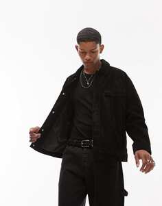 Черная замшевая куртка в стиле вестерн Topman Premium