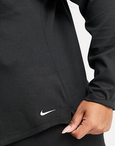 Черный топ с длинными рукавами и полумолнией Nike Training One Plus Therma-FIT
