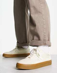 Бежевые массивные кроссовки в стиле ретро с резиновой подошвой ASOS DESIGN