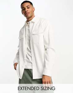 Белая джинсовая рубашка с двойными карманами в стиле вестерн ASOS DESIGN