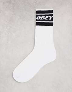 Белые носки Obey Cooper II с черной полосой