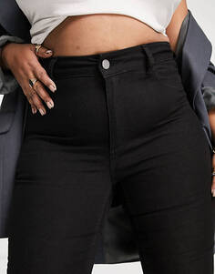 Черные джинсовые леггинсы с завышенной талией Vila Curve