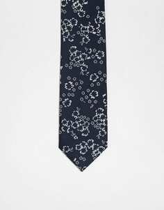Черный галстук с цветочным принтом French Connection