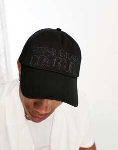 Черная кепка с логотипом Versace Jeans Couture