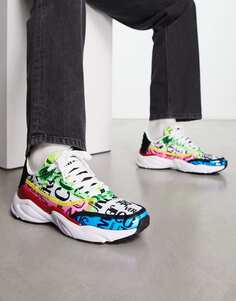 Разноцветные кроссовки для бега по волнам Versace Jeans Couture