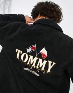 Черная рубашка из шерпы с логотипом Tommy Jeans Modern Prep Back