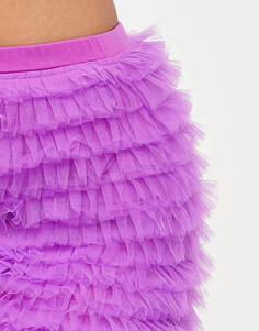 Мини-юбка фиолетового цвета с рюшами Jaded Rose