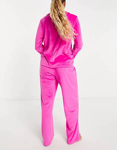 Мягкая велюровая пижама Loungeable ярко-розового цвета