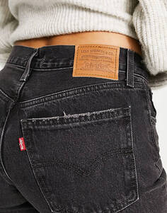 Черные прямые джинсы с рваными краями Levi&apos;s Levis