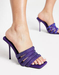 Фиолетовые босоножки на каблуке с украшением Topshop Summer