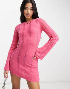 Розовое платье мини с открытой спиной и лесенкой Bailey Rose