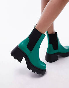 Зеленые массивные ботинки челси Topshop Margot