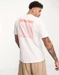 Белая футболка с розовым принтом на спине ellesse Meta