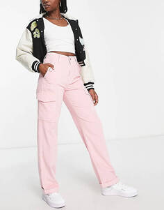 Розовые вельветовые брюки карго Miss Selfridge