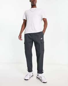 Темно-серые тканые брюки с повторяющимся логотипом Nike